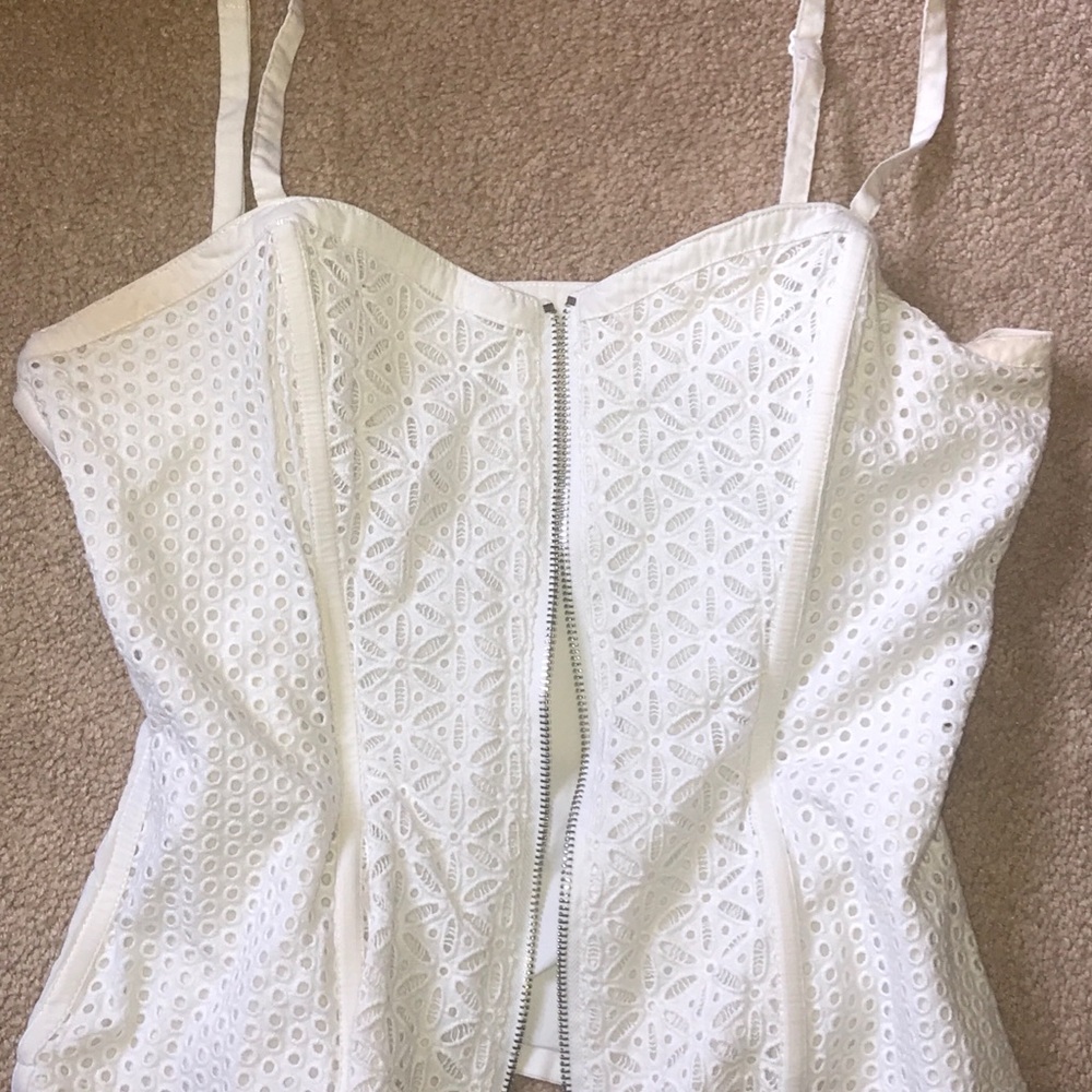 White, mesh-like Forever 21 tank top